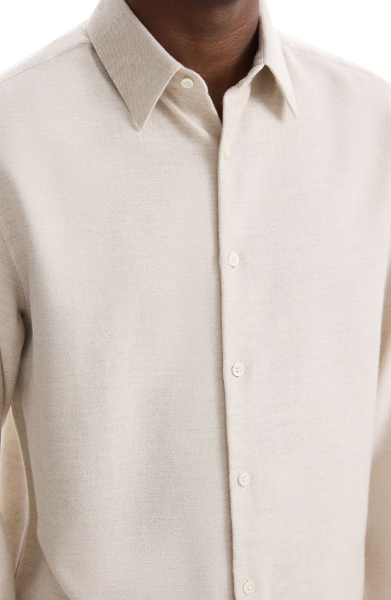 Theory Irving Flannel Button-Up Shirt, Alternate, color, Natural Melange