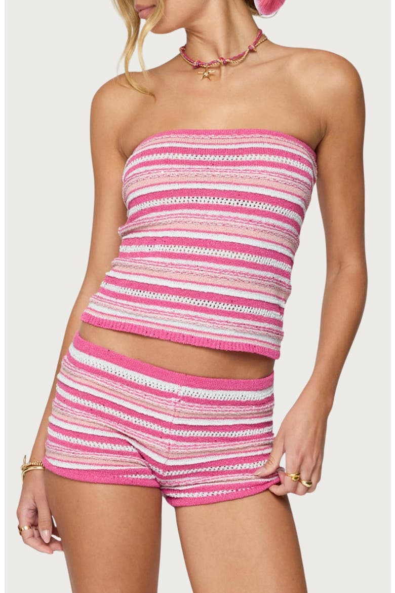 Stripe Knit Strapless Top, Main, color, MIX