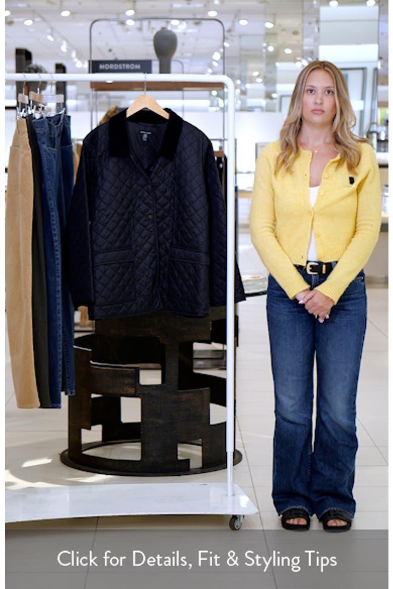 Corduroy Collar Quilted Jacket video
