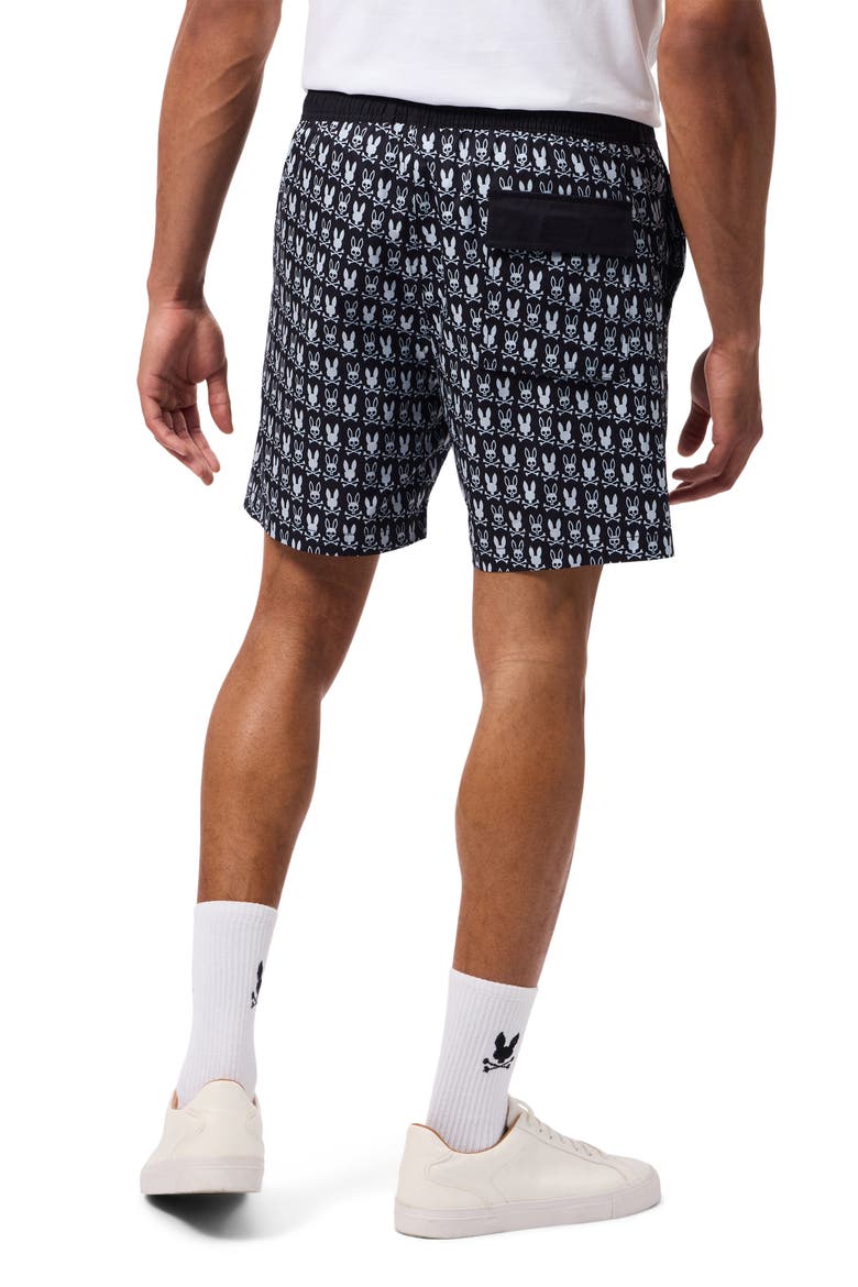 Tilden Print Swim Trunks, Alternate, color, BLACK