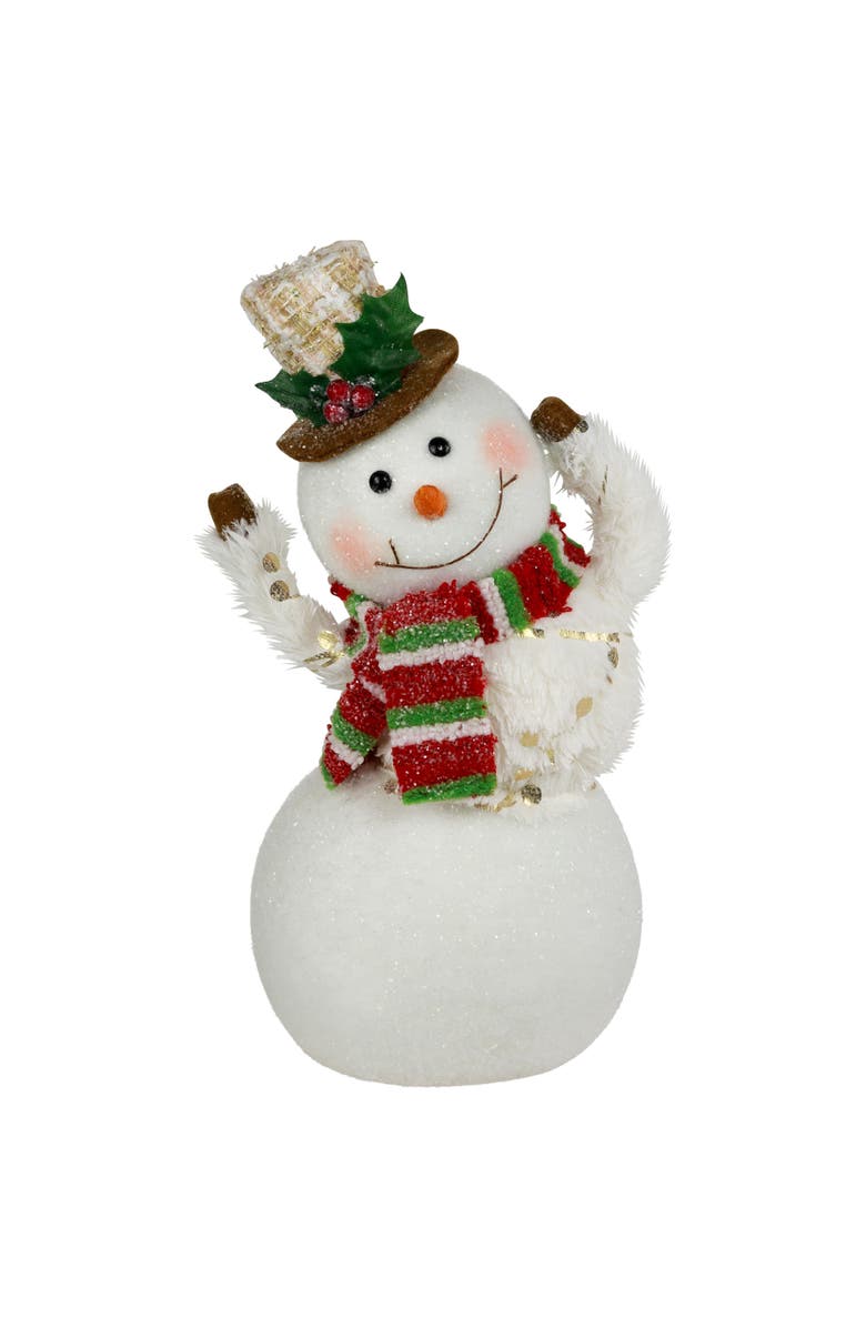 Northlight Smiling and Waving Snowman Christmas Figurine - 11.25", Main, color, 