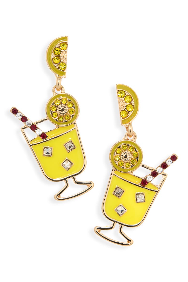 Lemonade Drop Earrings, Main, color, YELLOW MULTI- GOLD