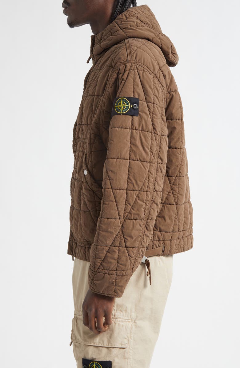Stone Island Short Cotton & Nylon Parka, Alternate, color, Umber