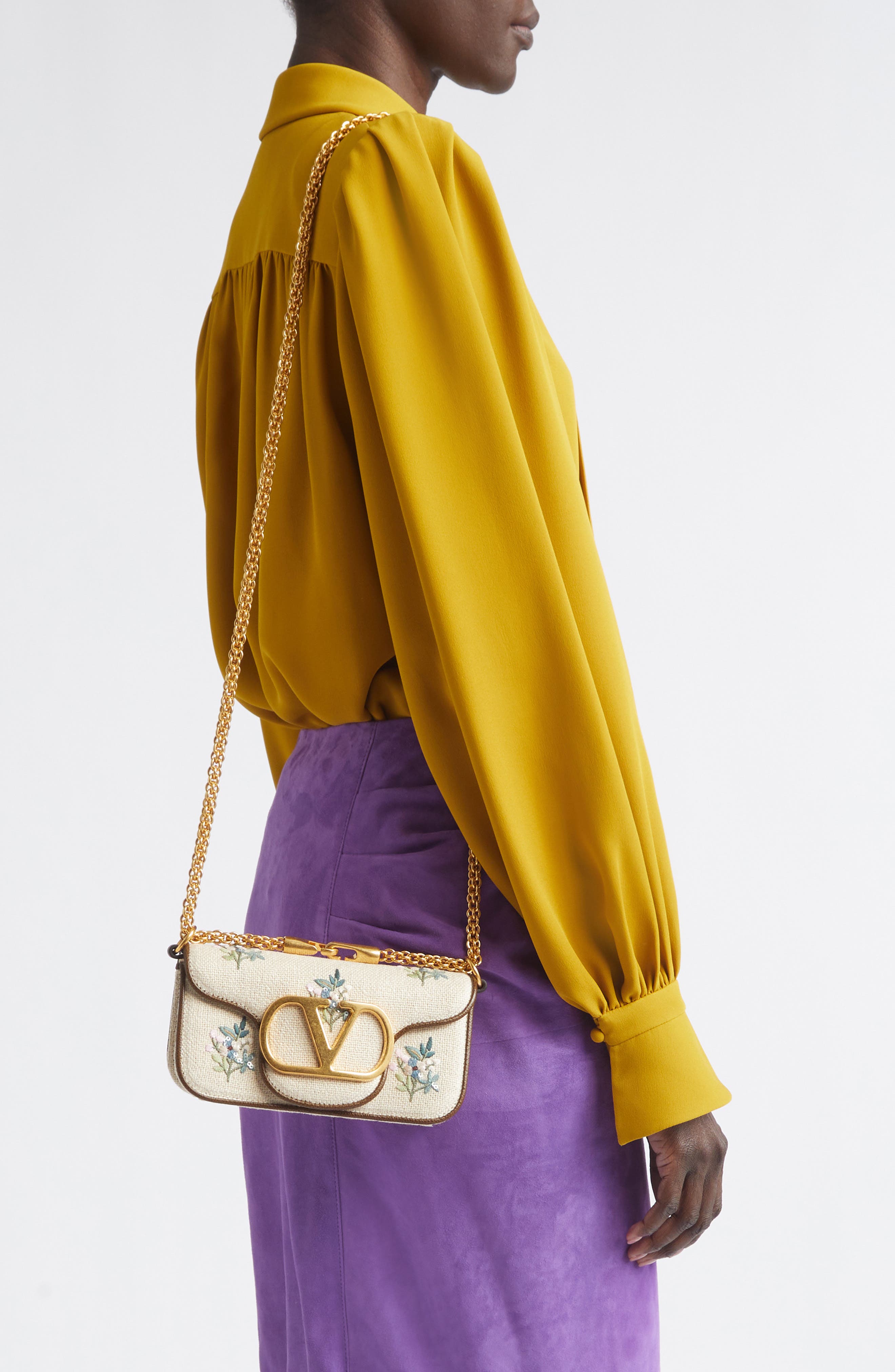 Small Locò Embroidered Linen Shoulder Bag, Alternate, color, BEIGE MULTI