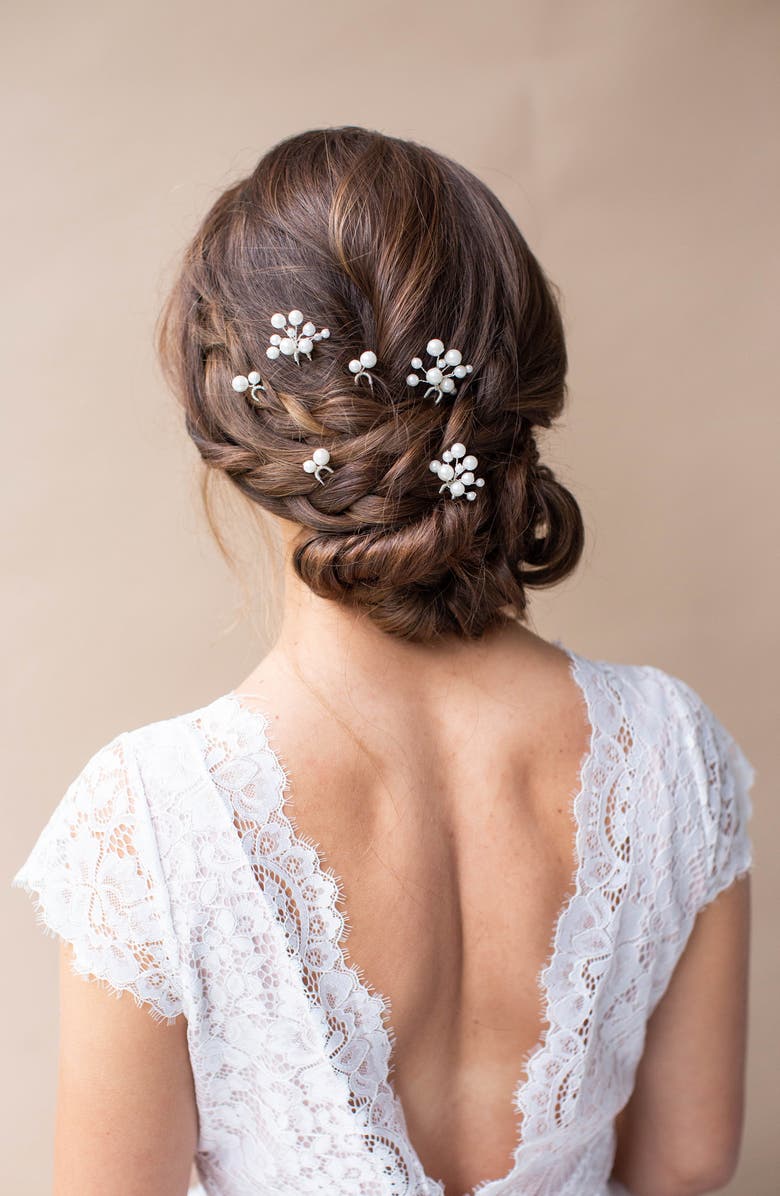 Brides & Hairpins Wrenlee Set of 6 Hair Pins, Alternate, color, Silver