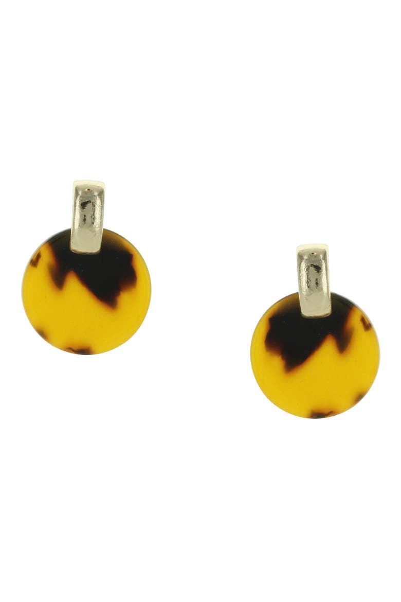 Jillian Disc Drop Earrings, Main, color, GOLD-TORTOISE