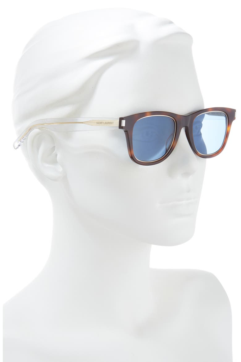 50mm Square Sunglasses, Alternate, color, HAVANA CRYSTAL BLUE