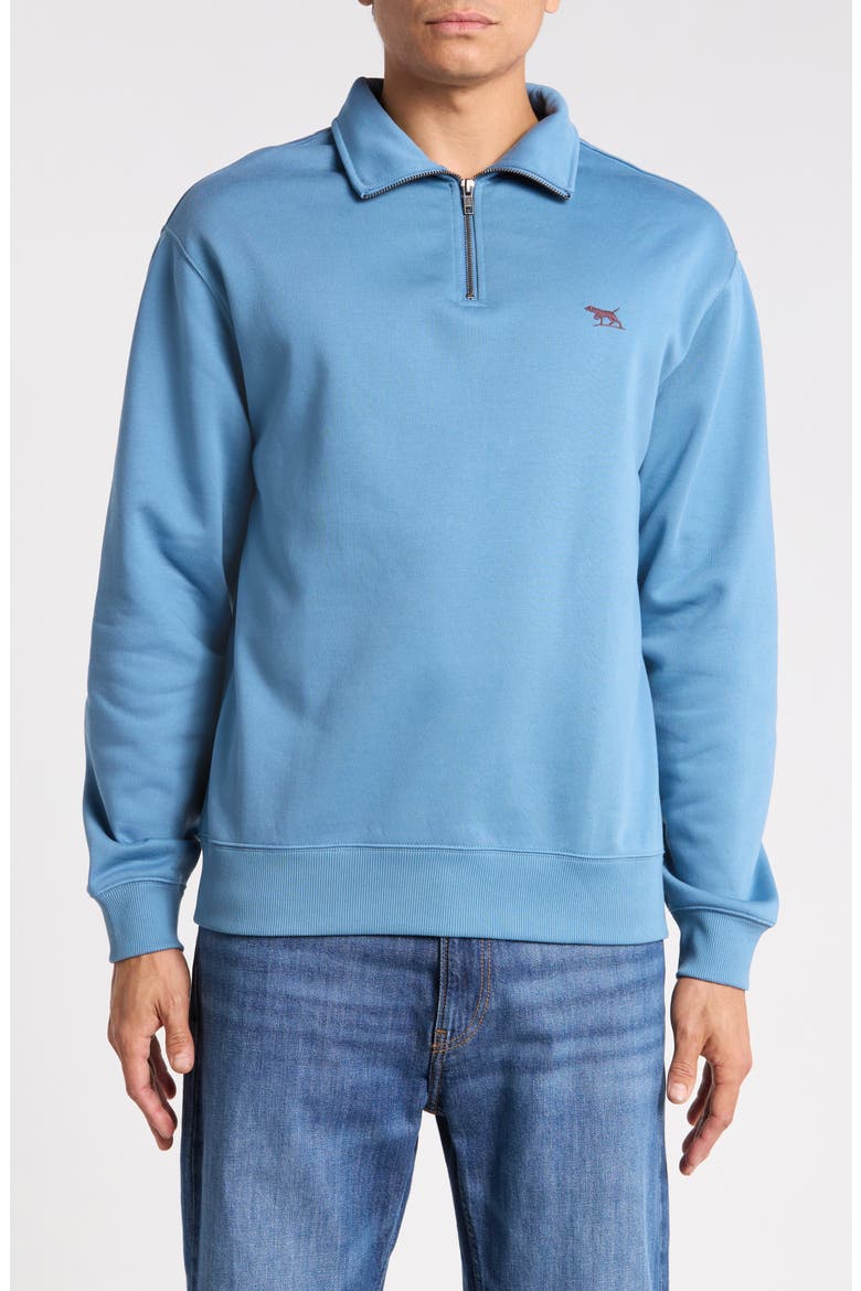Bayview Road Quarter-Zip Pullover Sweatshirt, Alternate, color, STEEL BLUE