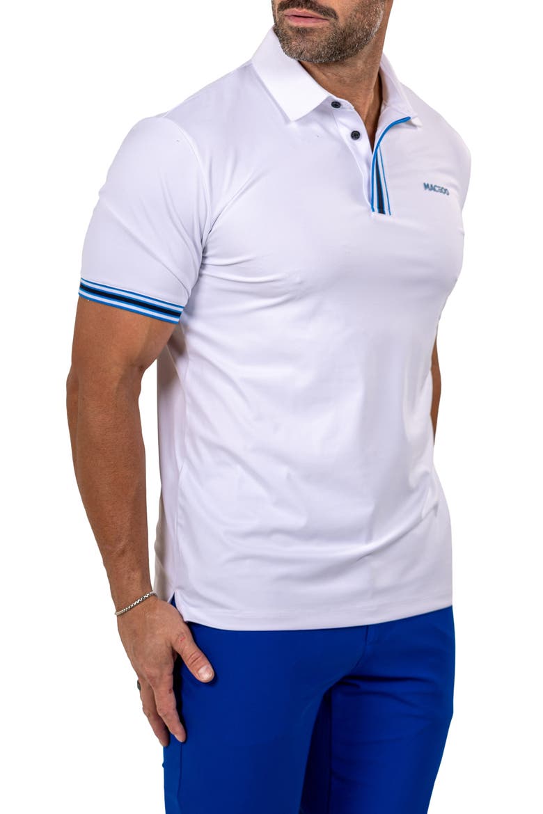 Marthyr0016 White Tipped Golf Polo, Alternate, color, WHITE