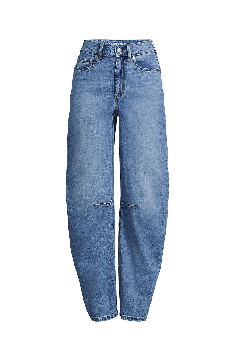 Lands' End Soft Denim Relaxed Barrel Leg Ankle Jeans, Alternate, color, 