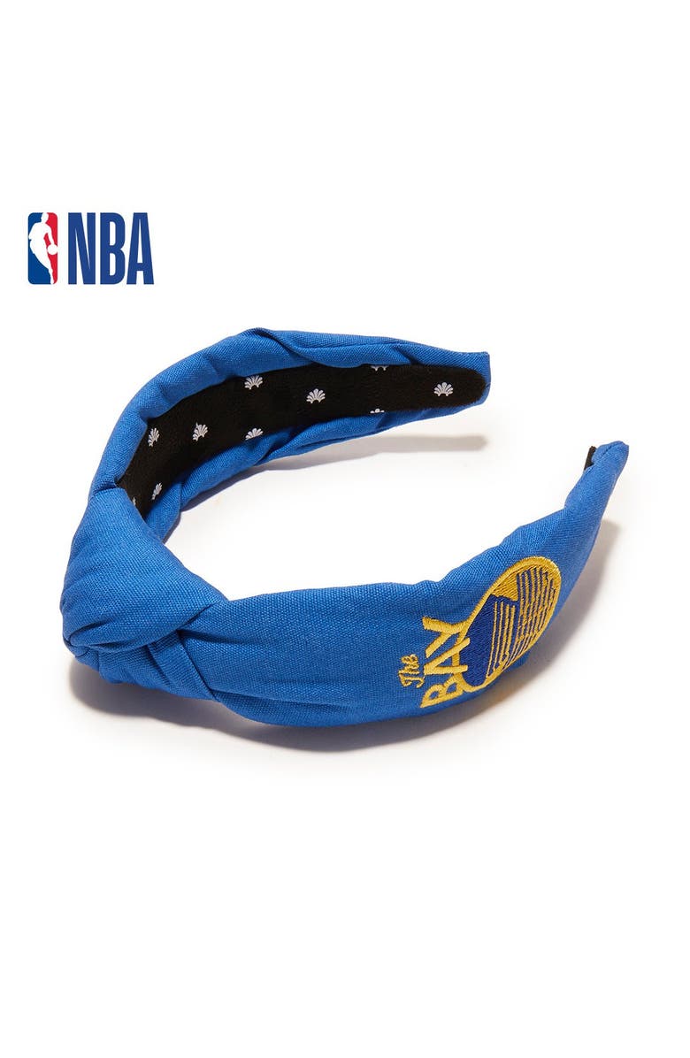 Lele Sadoughi NBA Golden State Warriors Embroidered Headband, Main, color, 