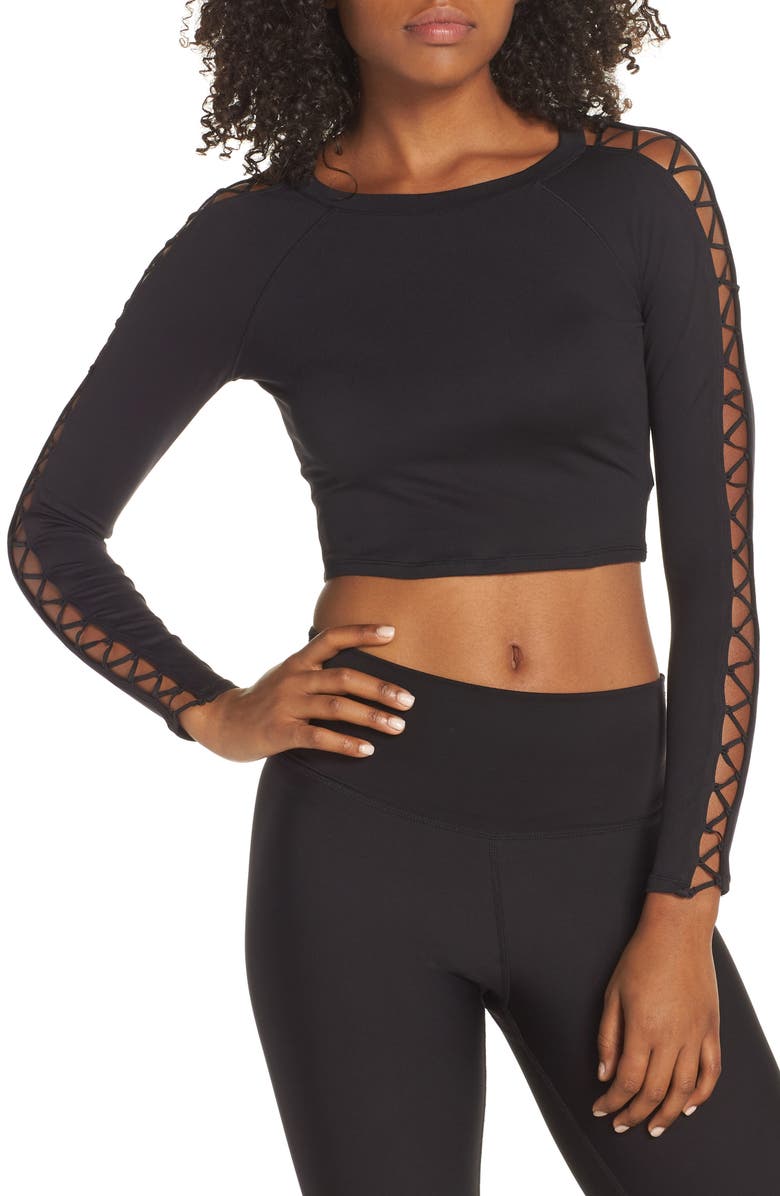 Alo Highline Fitted Crop Top, Main, color, 