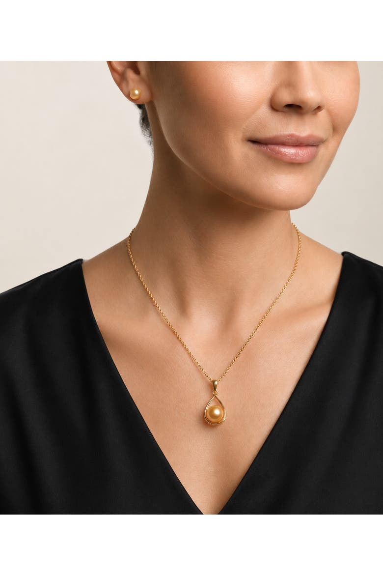 Golden South Sea Pearl Jess Pendant, Alternate, color, Golden Pearl
