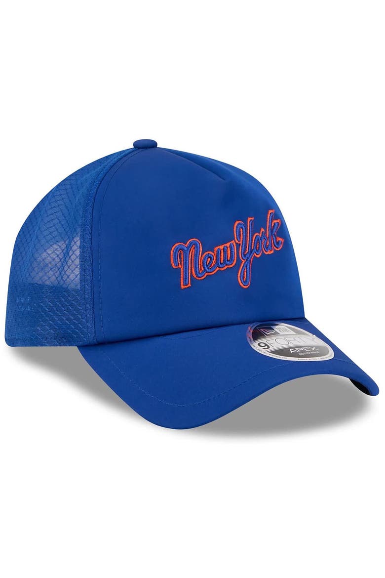 Men's New Era Royal New York Mets 2026 Batting Practice Apex 9FORTY Adjustable Trucker Hat, Alternate, color, Royal