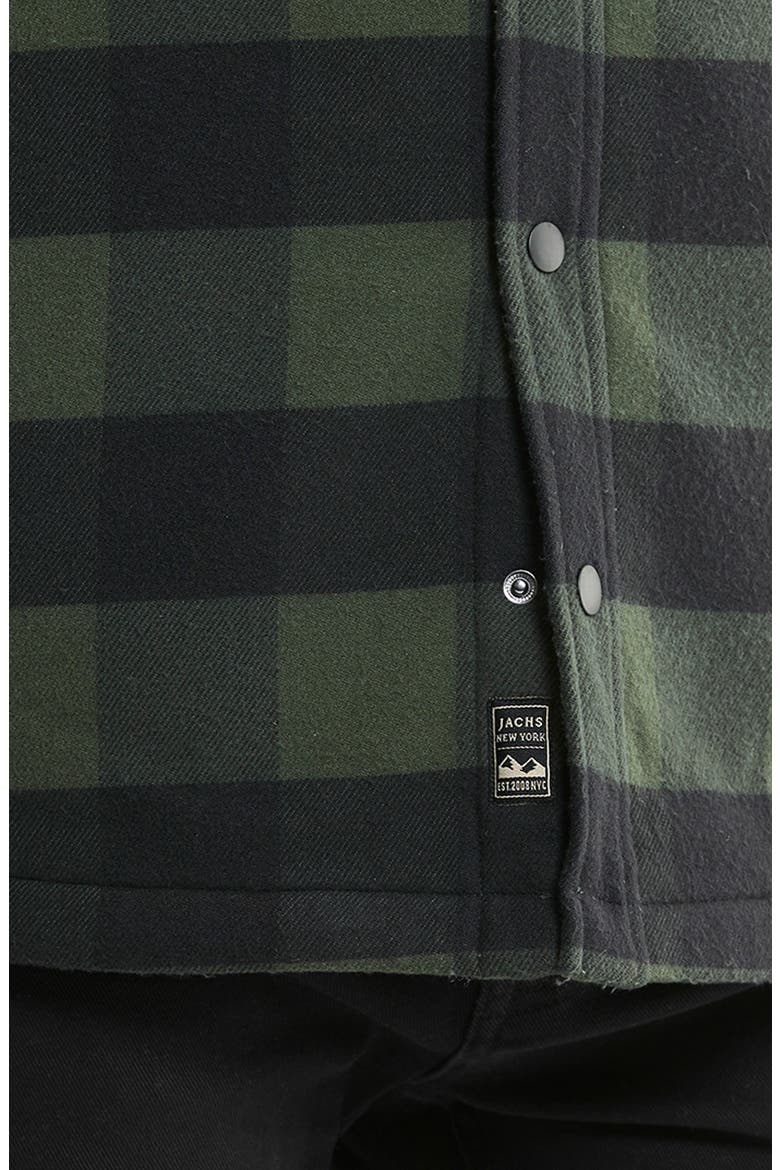 Doubleface Fleece Shirt Jacket, Alternate, color, FOREST BLACK CHECK