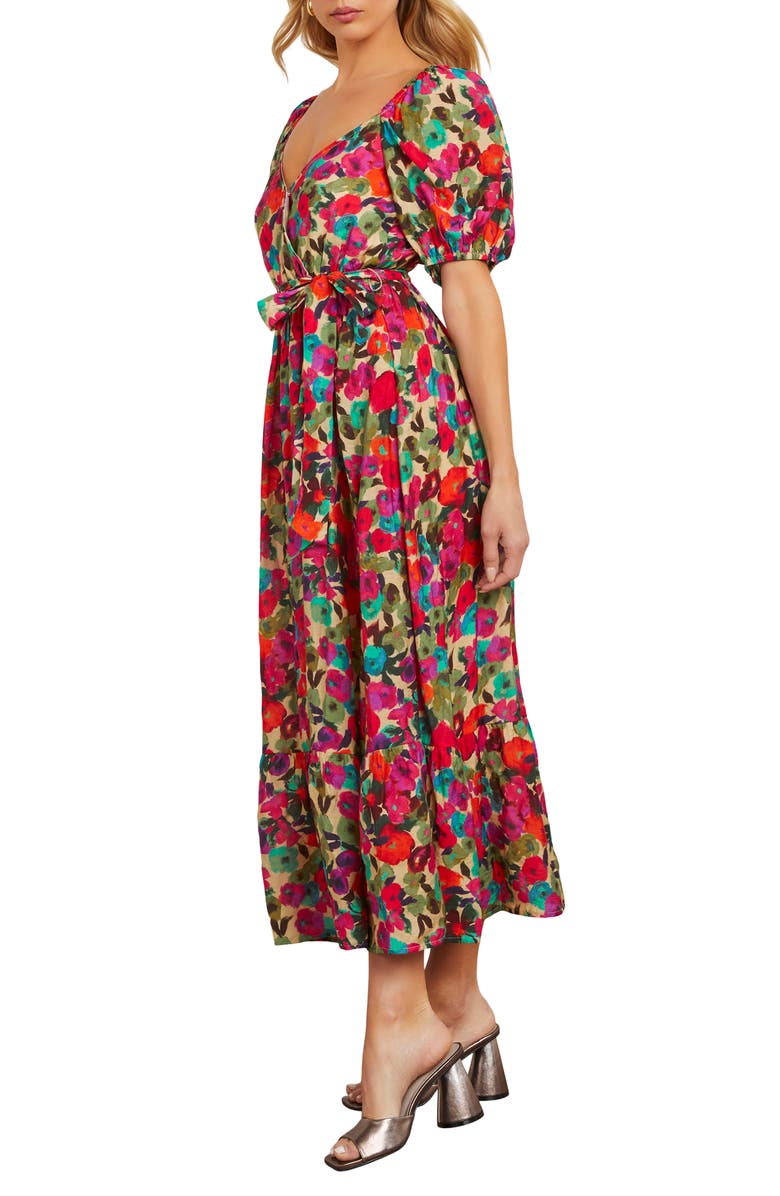 VICI Collection Willa Floral Print Midi Dress, Alternate, color, 
