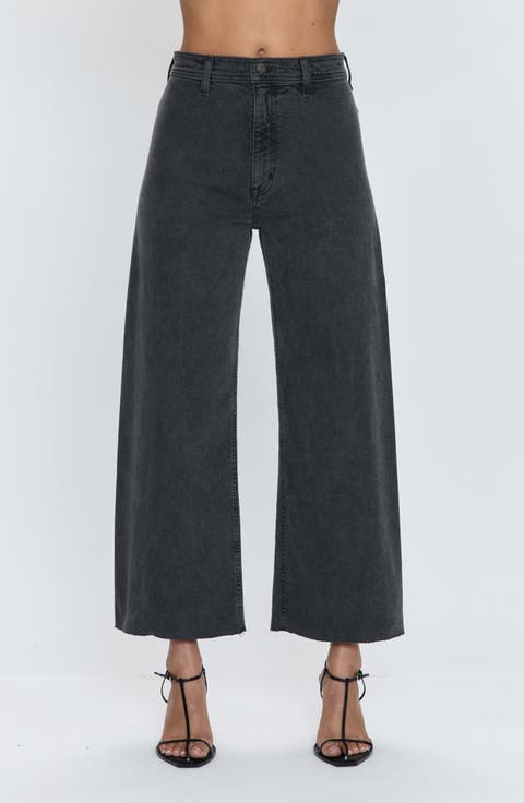 Penny High Waist Raw Hem Wide Leg Jeans
