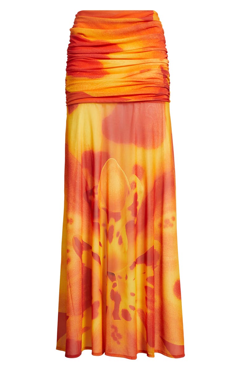 Feners Susurro Print Semi Sheer Maxi Skirt, Alternate, color, Peach