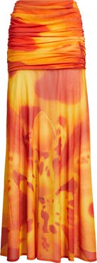 Feners Susurro Print Semi Sheer Maxi Skirt