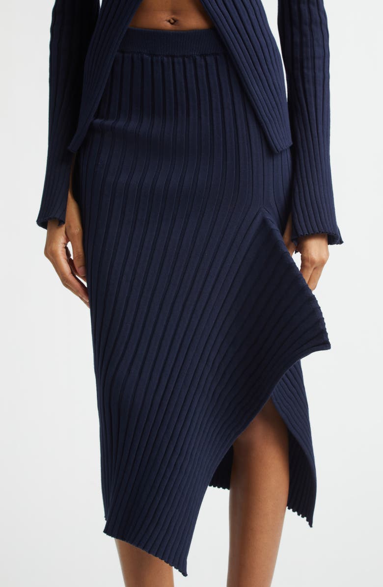 Stella McCartney Cotton Ribbed Sweater Skirt, Alternate, color, Ink