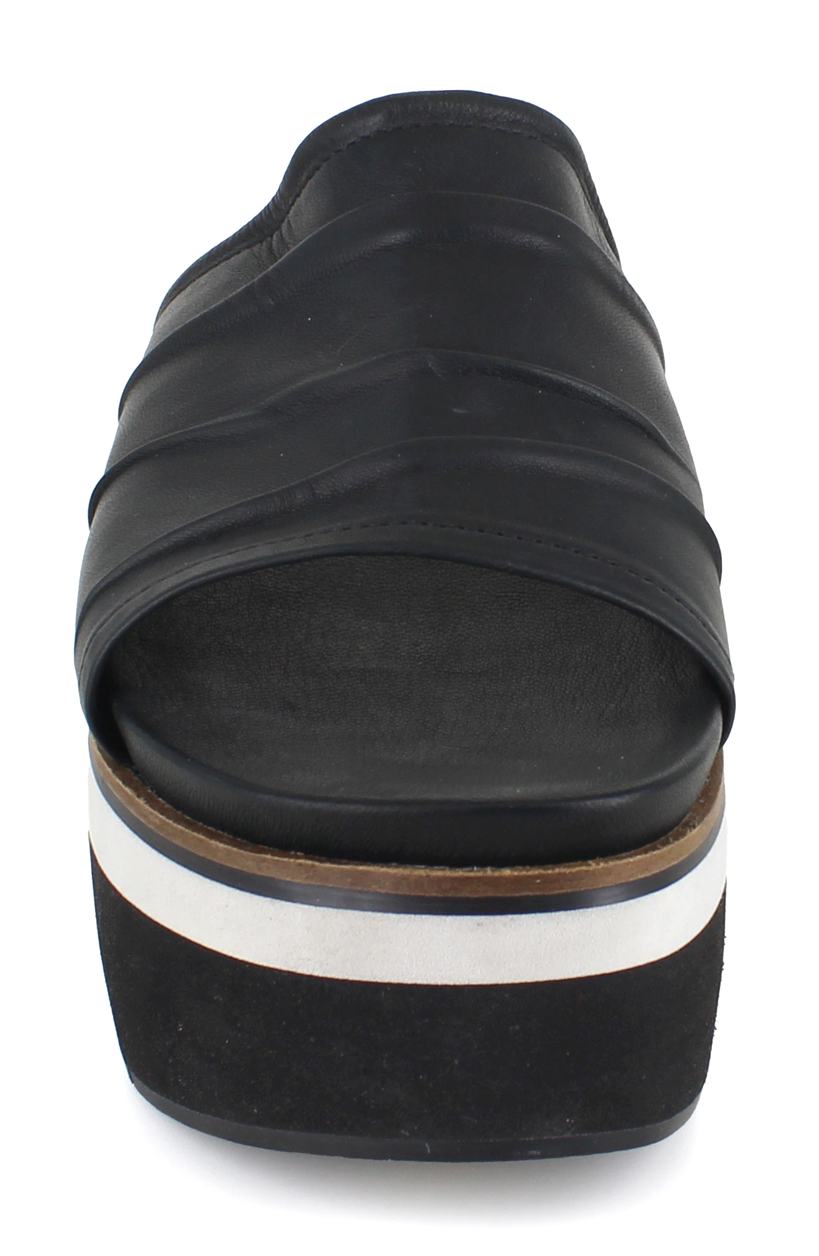 National Comfort Kayci Scrunched Platform Slide Sandal, Alternate, color, Black Leather