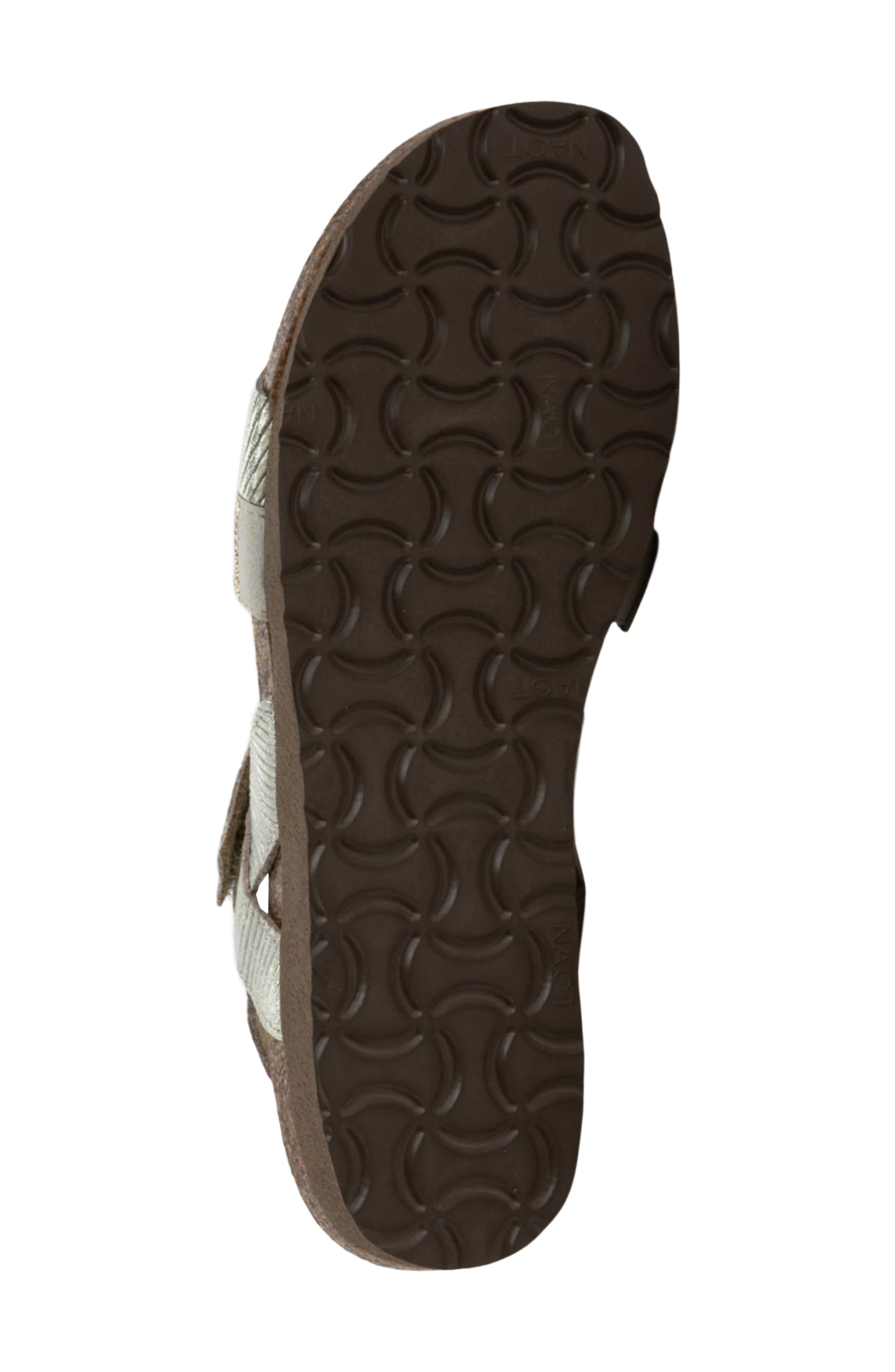 Naot 'Krista' Sandal, Alternate, color, Platinum Stripe/ Gold