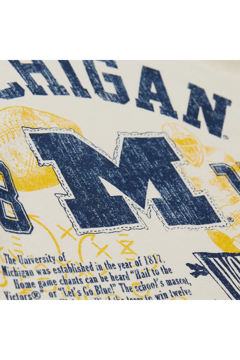 Men's Mitchell & Ness  Cream Michigan Wolverines Heritage Scholar T-Shirt, Alternate, color, Cream