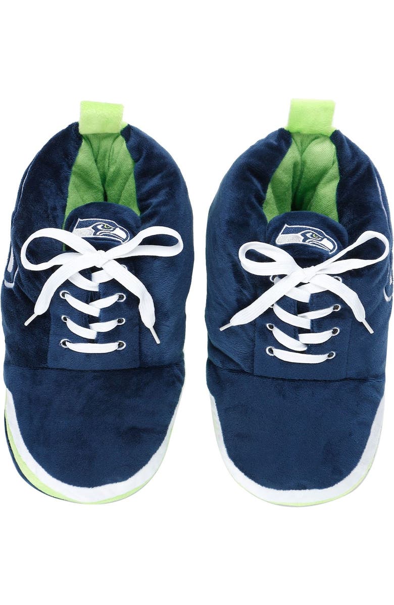 FOCO Youth FOCO Seattle Seahawks Plush Sneaker Slippers, Main, color,