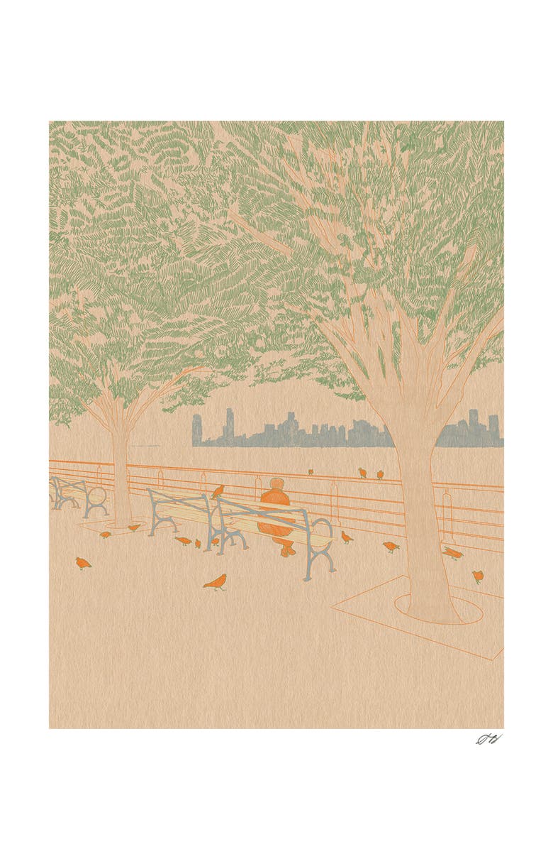 Stephanie Browne Art Pigeons Print, Main, color, Multi