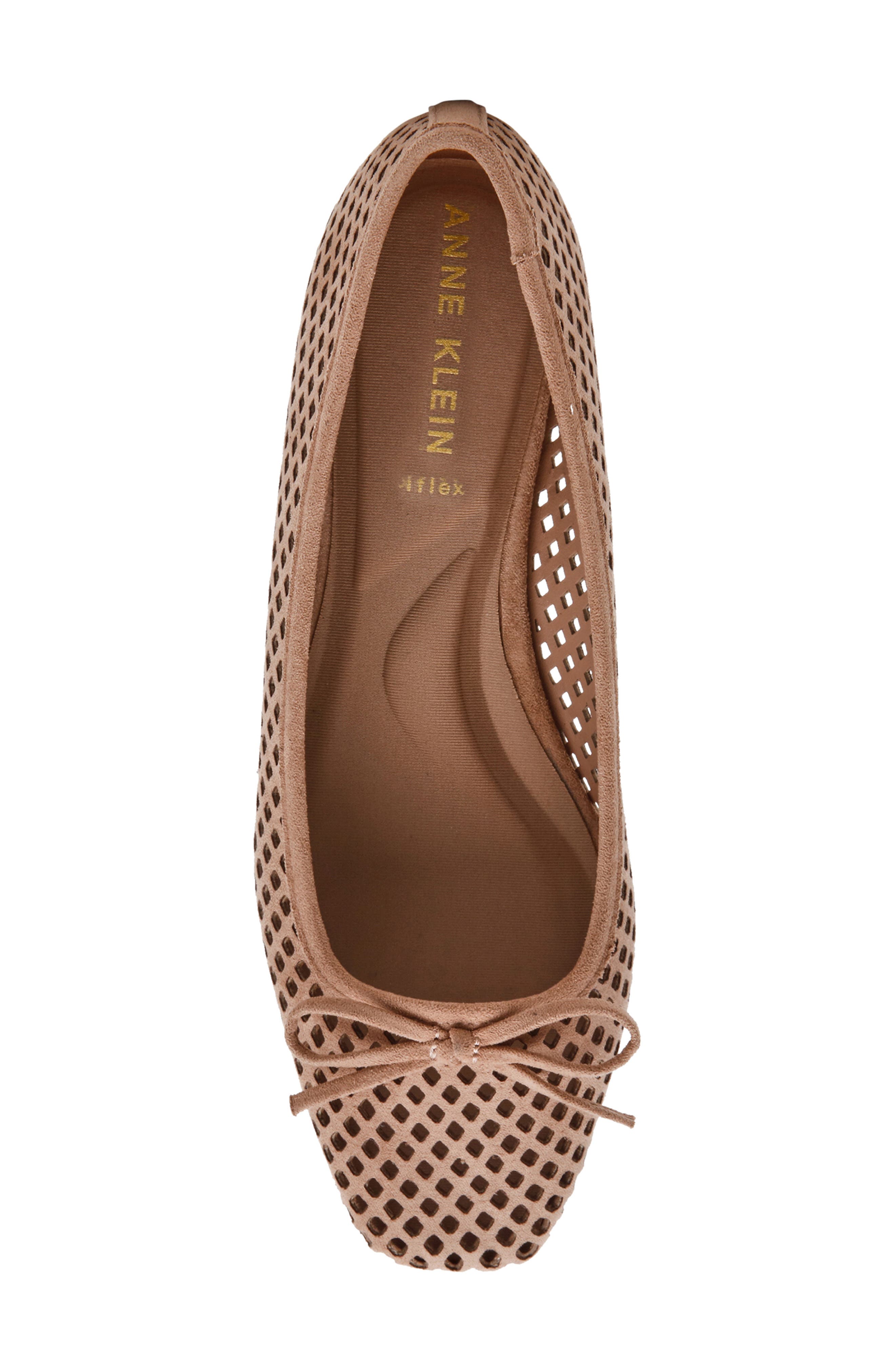 Anne Klein Perforated Ballet Flat, Alternate, color, Taupe