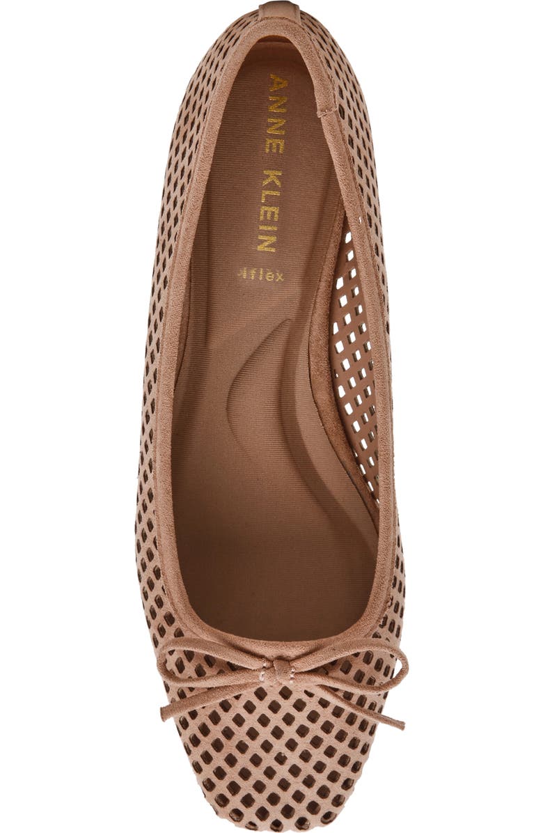 Anne Klein Perforated Ballet Flat, Alternate, color, Taupe