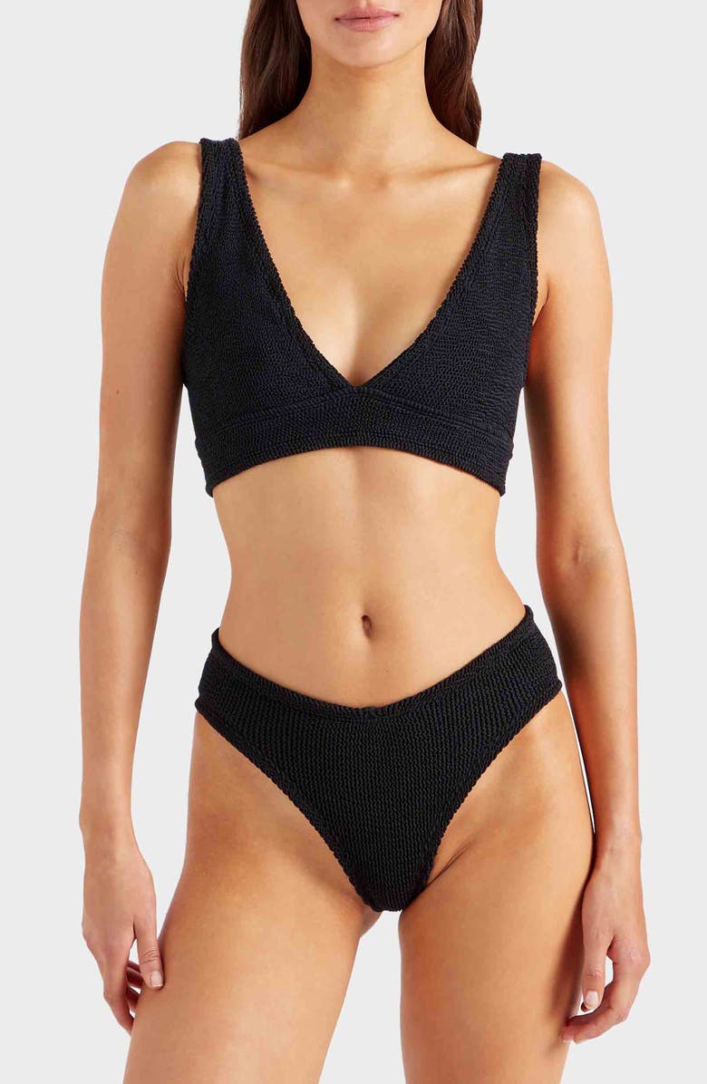 Hunza G Angel Two-Piece Bikini Swimsuit, Main, color, Black