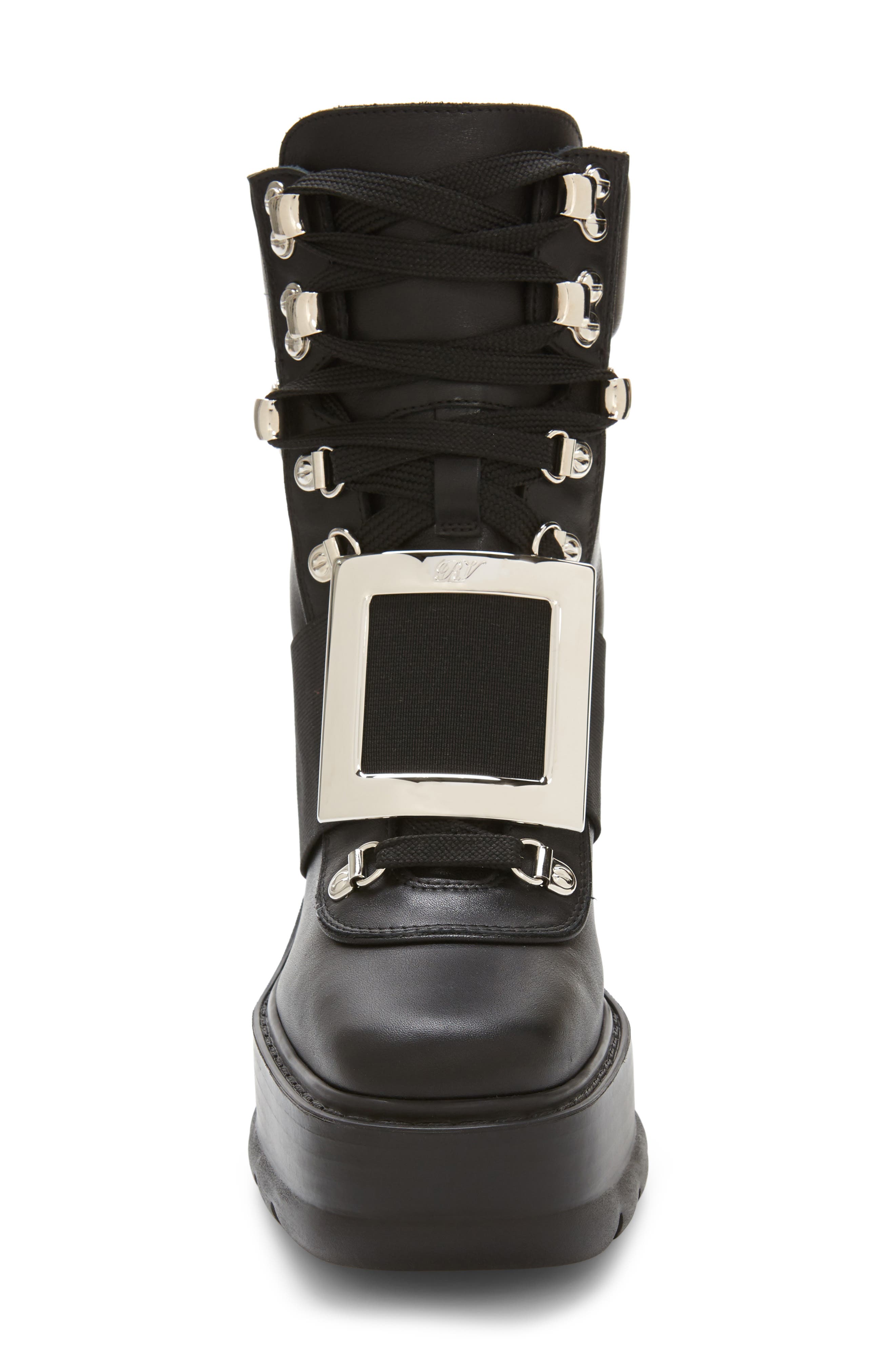 Roger Vivier Buckle Platform Hiking Boot, Alternate, color, 