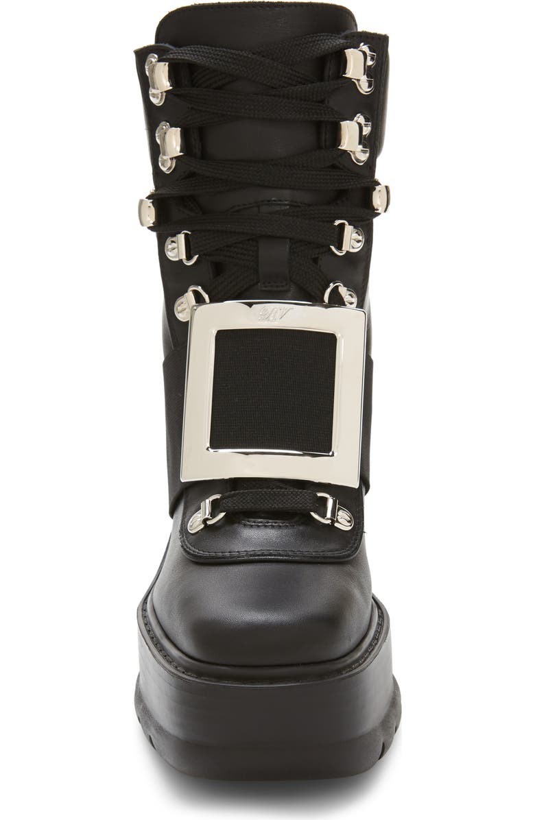 Roger Vivier Buckle Platform Hiking Boot, Alternate, color,