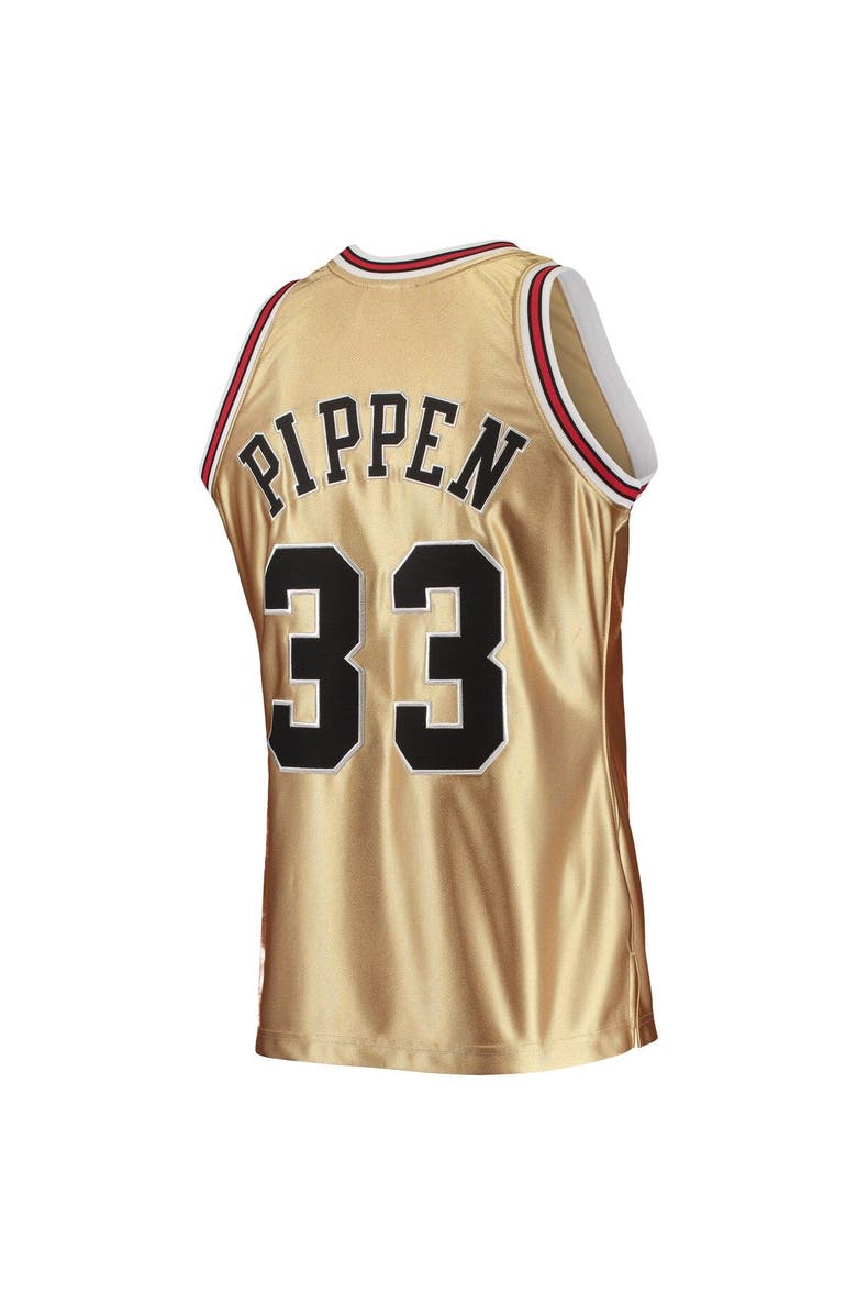 Mitchell & Ness Men's Mitchell & Ness Scottie Pippen Gold Chicago Bulls 75th Anniversary 1997-98 Hardwood Classics Swingman Jersey, Alternate, color, 