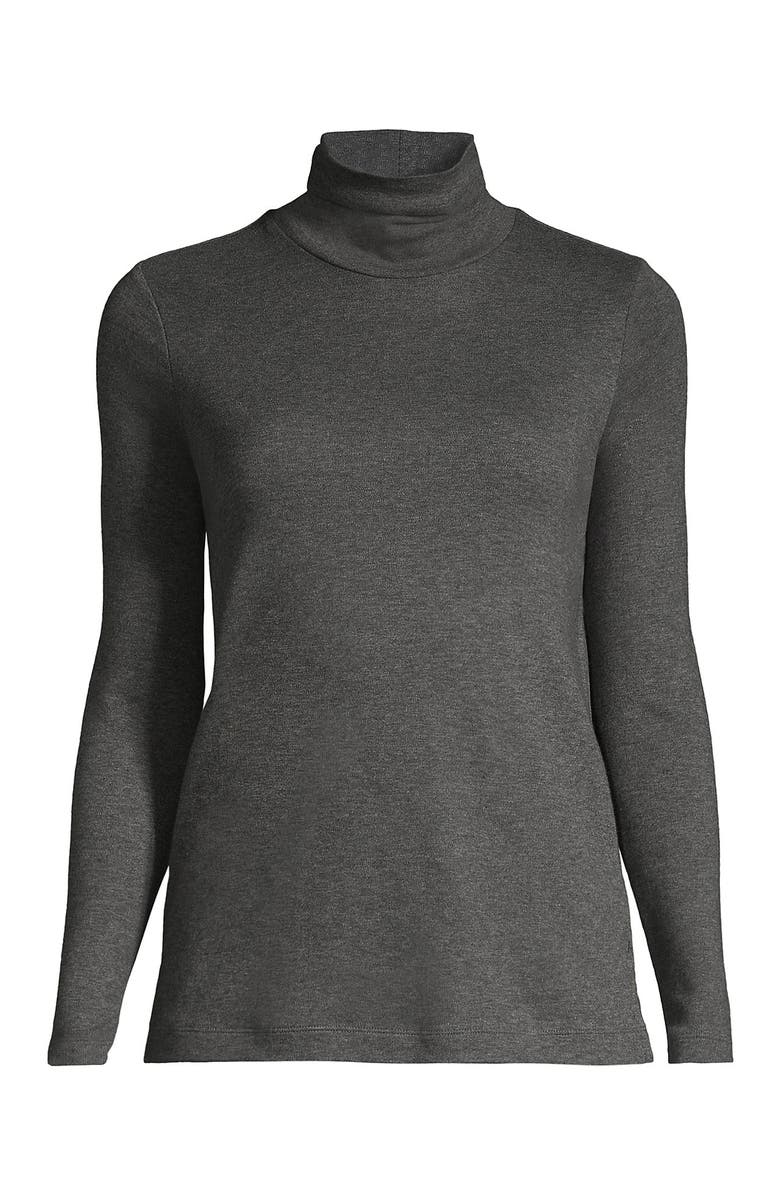 Lands' End Supima Cotton Fitted Long Sleeve Turtleneck, Alternate, color, 