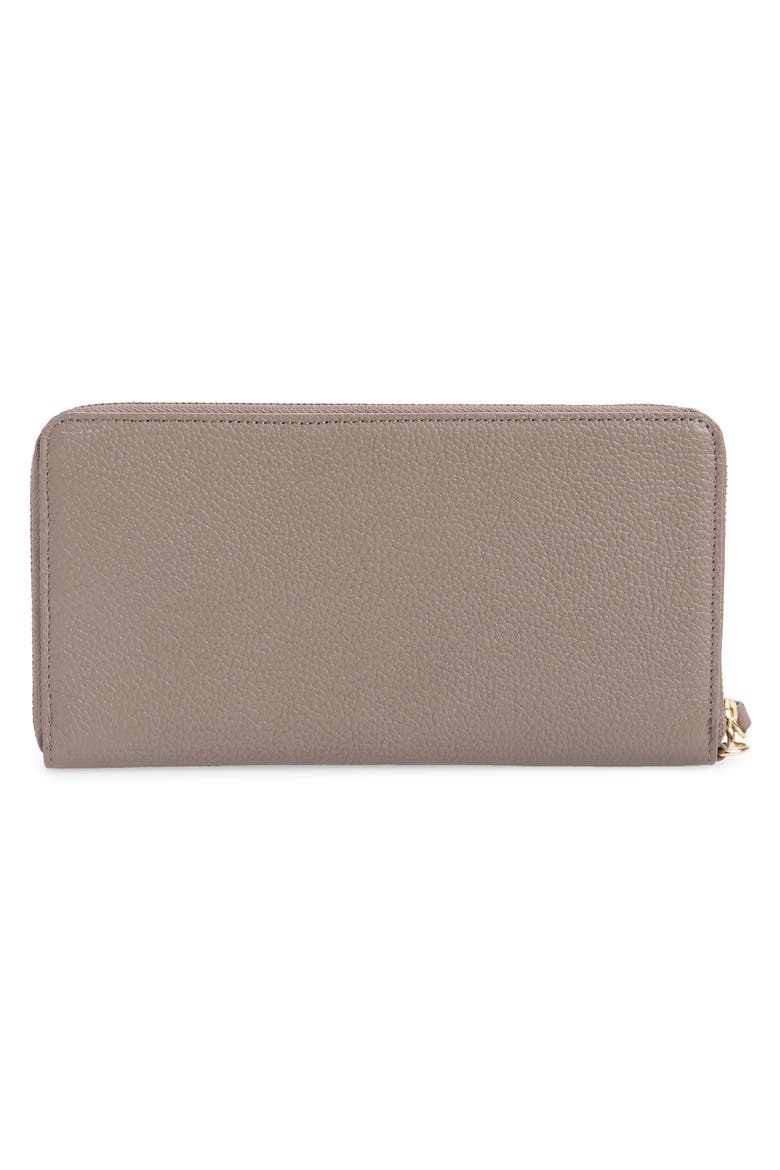 Zip Around Leather Continental Wallet, Alternate, color, GREY TAUPE