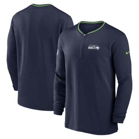 Men's Nike College Navy Seattle Seahawks Coach Half-Zip Sweatshirt