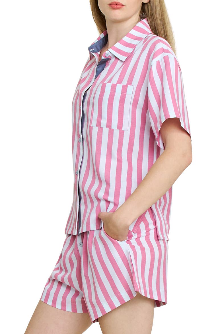 Brunch Date Short Pajamas, Alternate, color, DRIFT STRIPE