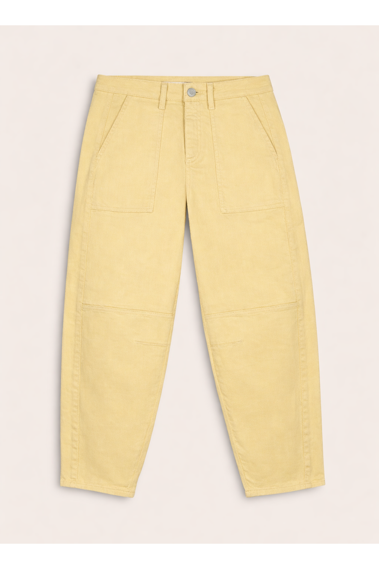 Reece Stretch Barrel Leg Cargo Jeans, Alternate, color, Butter yellow