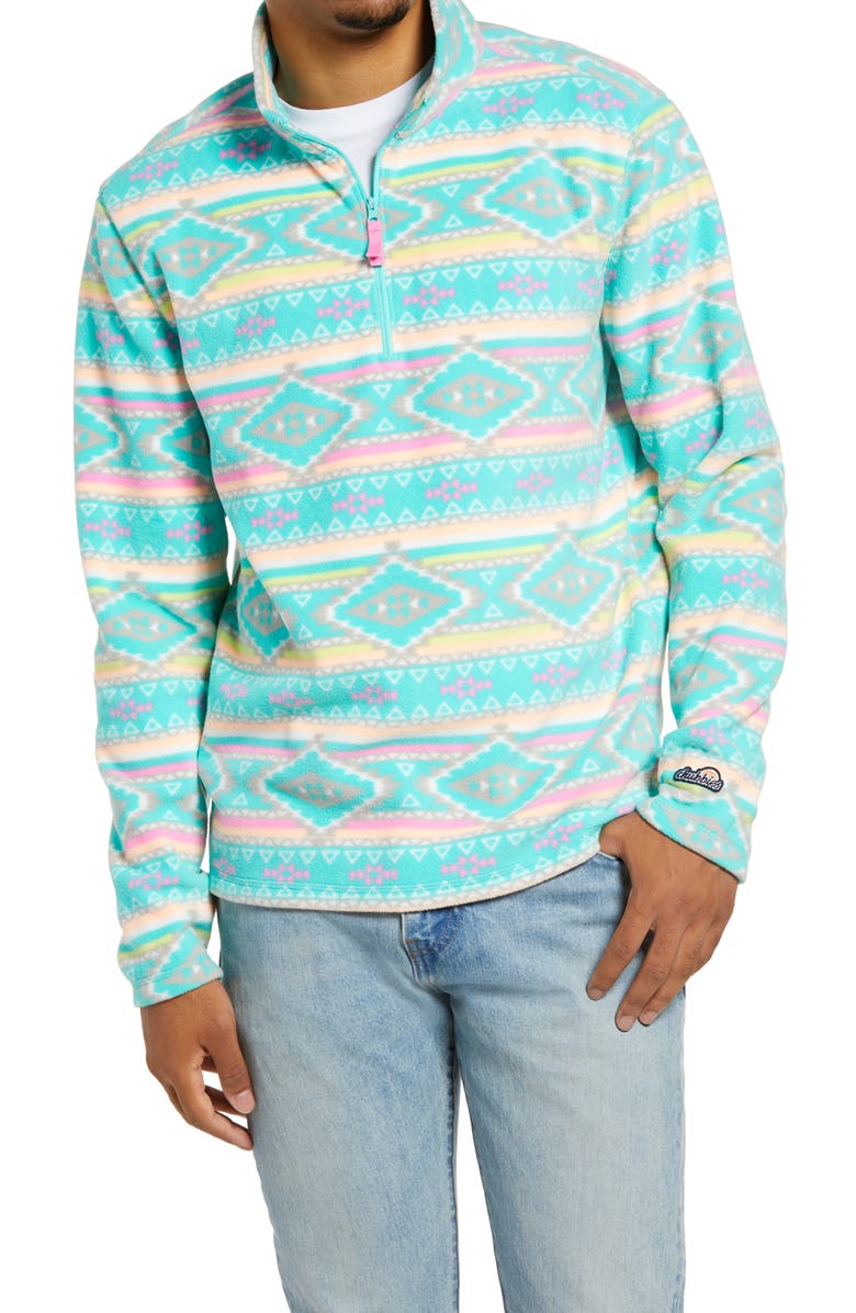 Chubbies The Flame Commander Quarter Zip Fleece Pullover, Main, color, 