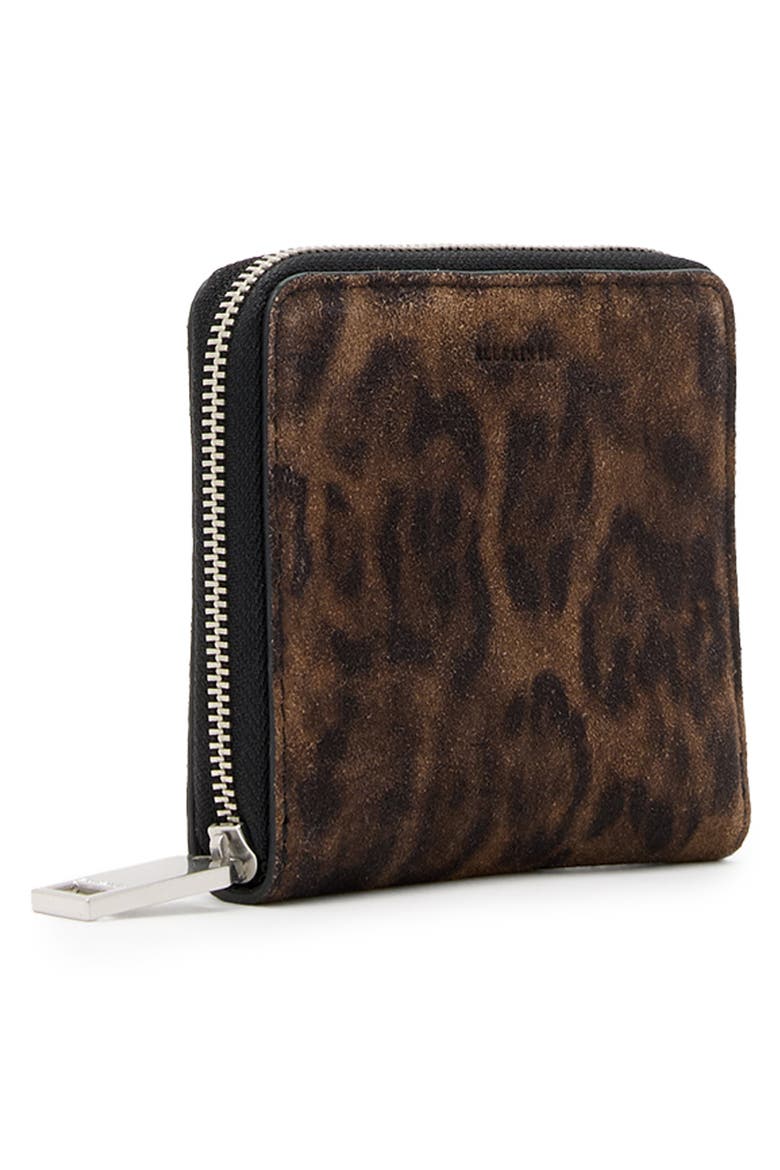 Lena Leopard Suede Zip Wallet, Alternate, color, LEOPARD BROWN