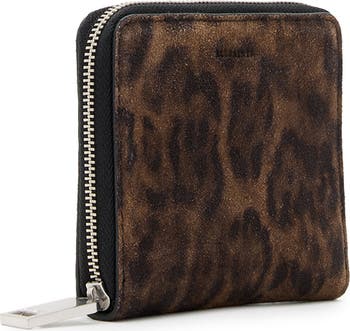 Lena Leopard Suede Zip Wallet