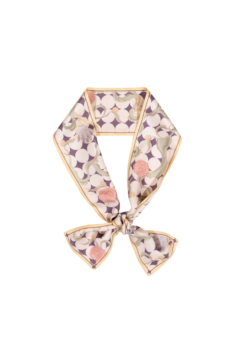 Lost Pattern Dream Silk Neck Bow, Main, color, Yellow
