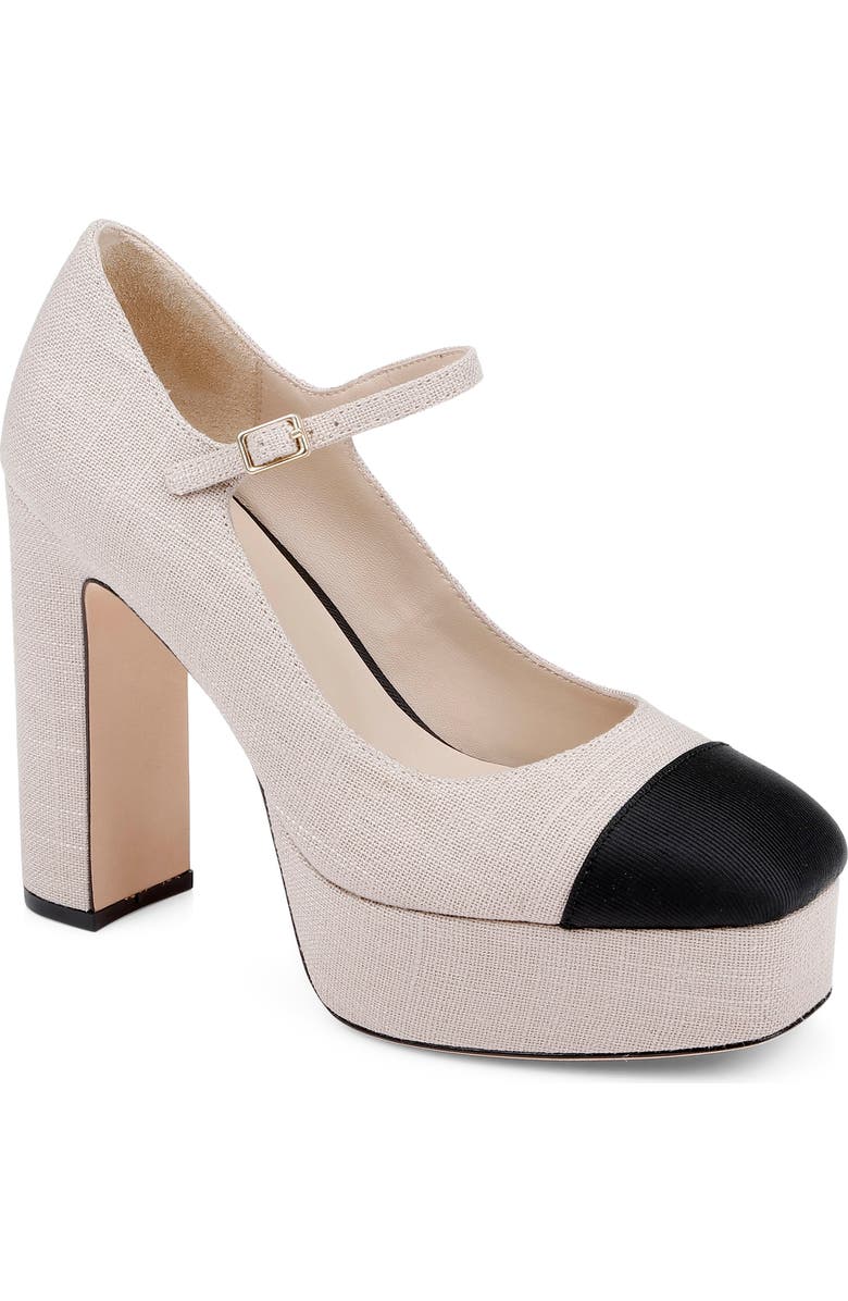 L'AGENCE Lilles Platform Pump, Main, color, Natural/ Black