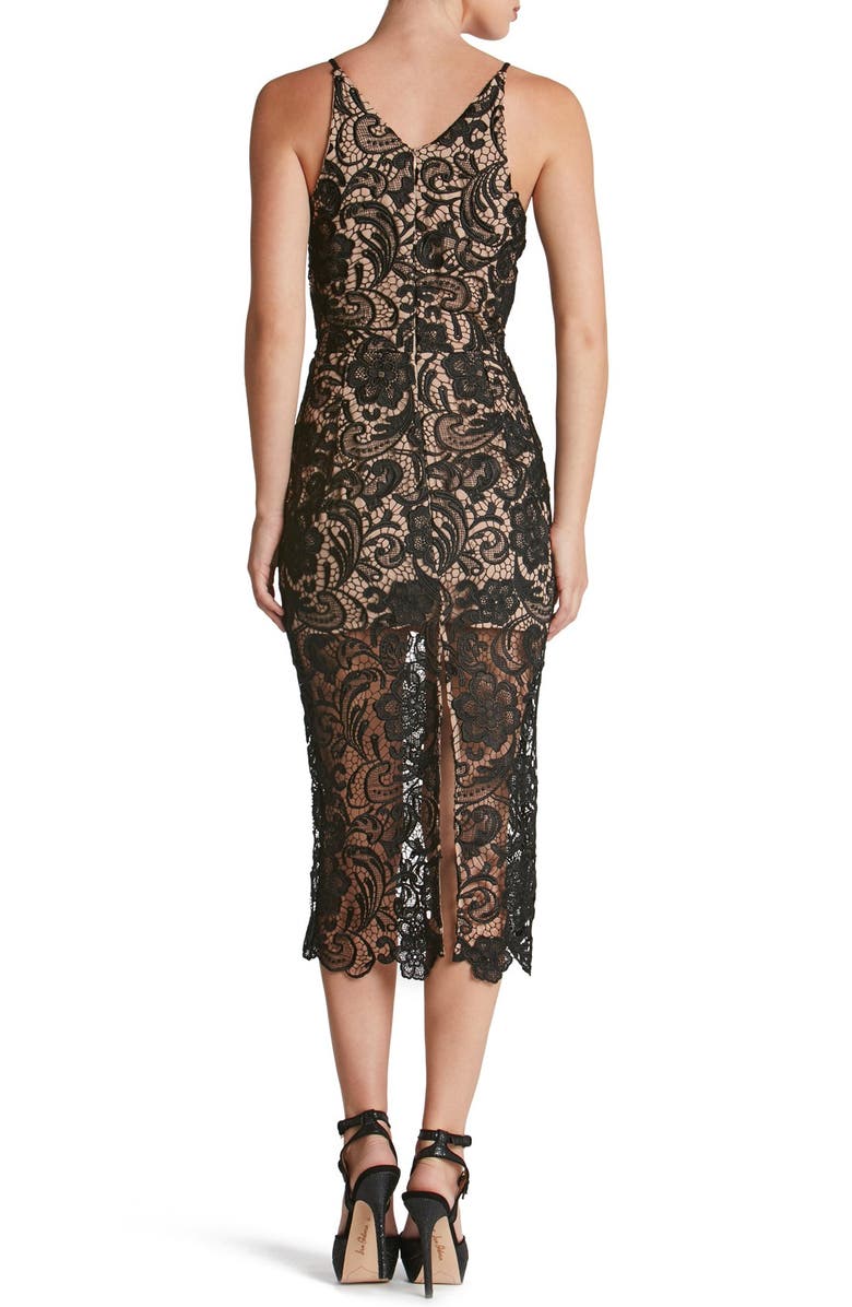 Dress the Population 'Marie' Lace Midi Dress, Alternate, color, 