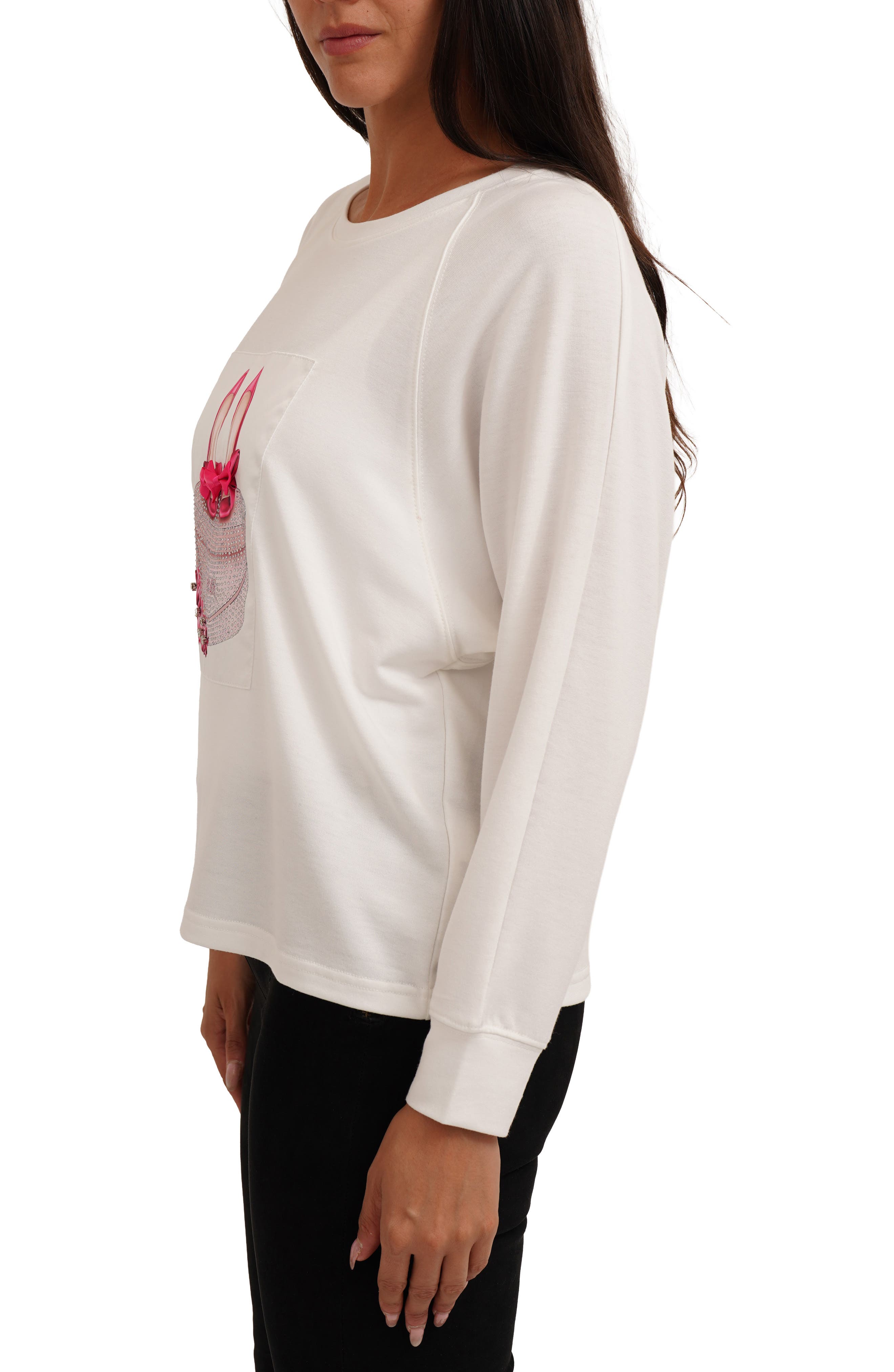 Paris Shoes Raglan Long Sleeve Graphic T-Shirt, Alternate, color, BONE