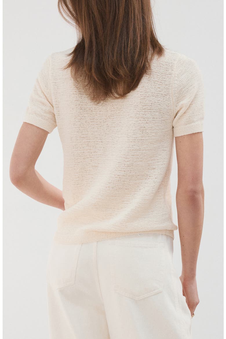 Short Sleeve Sweater, Alternate, color, ECRU