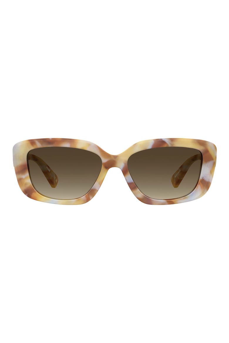 55mm Gradient Rectangular Sunglasses, Main, color, HAVANA / IVORY