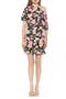 Rina Long Sleeve Dotted Chiffon Lace Trim Dress